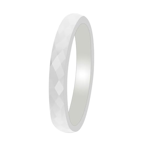 Vintage-Verlobungsring aus Keramik, 3 mm, mit Rautenmuster, weiß/schwarz, Modeschmuck für Damen und Herren Vintage-Verlobungsring aus Keramik, 3 mm, mit Rautenmuster, weiß/schwarz, Modeschmuck für Damen und Herren von Generic