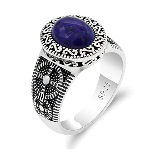 Vintage ring 925 Ring Herren Lapis Lazuli Ring Stil Herren Fein von Generic