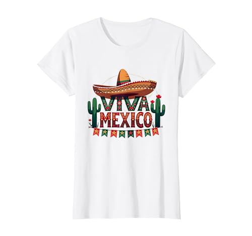 Viva Mexico Sombrero Kaktus Fiesta Mexikaner für Herren T-Shirt, Damen, Weiß, XS Viva Mexico Sombrero Kaktus Fiesta Mexikaner für Herren T-Shirt, Damen, Weiß, XS von Generic