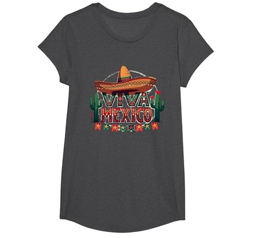 Viva Mexico Sombrero Kaktus Fiesta Mexikaner für Herren T-Shirt, Girls, Anthrazit Meliert, XS Viva Mexico Sombrero Kaktus Fiesta Mexikaner für Herren T-Shirt, Girls, Anthrazit Meliert, XS von Generic