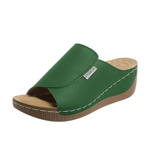 VivaStep Damen Sandalen Orthopädische Ergonomische Hausschuhe rutschfest Bequem Freizeit Sommer Strand (Green, 36) von Generic