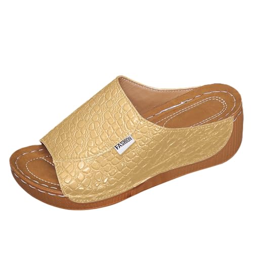 Vivastep Sandalen Damen, Sommer Ergonomische rutschfeste Orthopädische Sandaletten zur Schmerzlinderung Slip in Pantoletten Platform Bequem Keilsandalen Hausschuhe Sommerschuhe, 36-43 EU von Generic