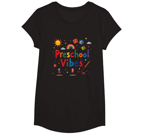 Vorschulstimmung: Buntes Lernabenteuer für Kinder T-Shirt, Girls, Schwarz, XS von Generic