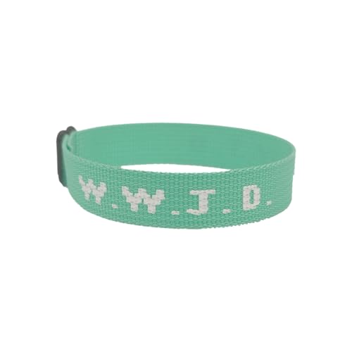 W.W.J.D. Monogram Print Wrist Strap Bracelet Webbing Unisex Bracelet Adjustable Bracelet Armbänder Mit Namen Kinder (GN3, One Size) von Generic