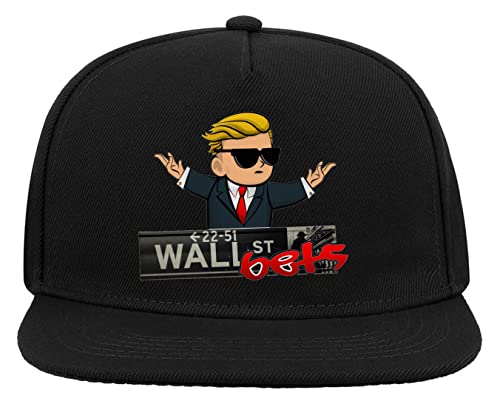 WSB GME Wall Street Bets Wallstreetbets Logo 5-Panel-Baseballmütze mit flachem Visier und Snapback Schwarz von Generic