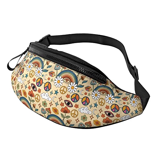 Waist Fanny Pack 70Er Regenbogenpilz, Hüfttasche Mit Reißverschluss Sporttasche Atmungsaktiv Lauftasche Für Herren Wandern Reisen von Generic