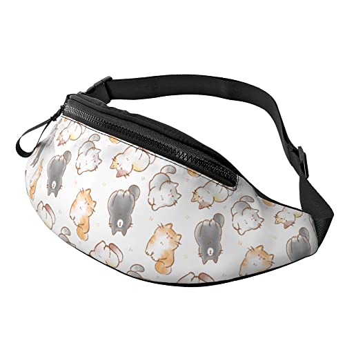Waist Fanny Pack Handgezeichnete Cartoon-Katze, Sport Hüfttasche Verstellbarer Umhängetaschen Atmungsaktiv Taillentasche Für Herren Aktivitäten Hundetraining von Generic