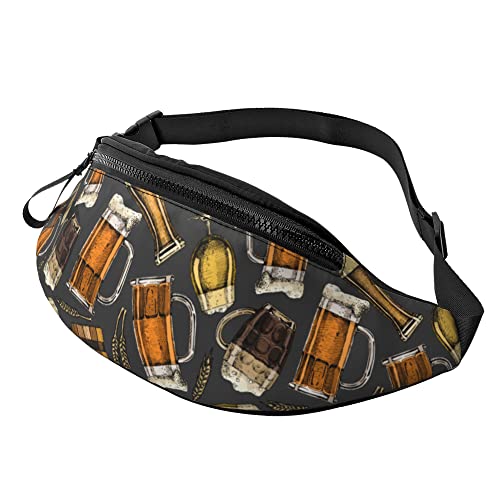 Waist Fanny Pack Verschiedene Biergläser, Taillentasche Multifunktionale Sport Hüfttasche Mode Damen Bauchtasche Für Spazieren Running Fahrrad von Generic