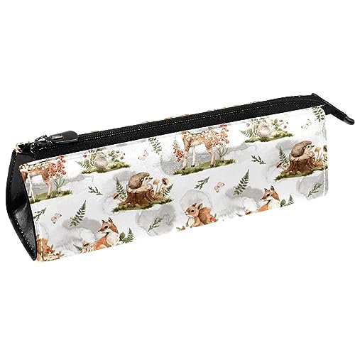 Wald Hirsch Maus Fuchs Eichhörnchen Hase Igel Stifttasche Schreibwaren Beutel Bleistift Tasche Kosmetiktasche Tasche Kompakte Reißverschlusstasche, multi, 5.5 ×6 ×20CM/2.2x2.4x7.9 in, von Generic