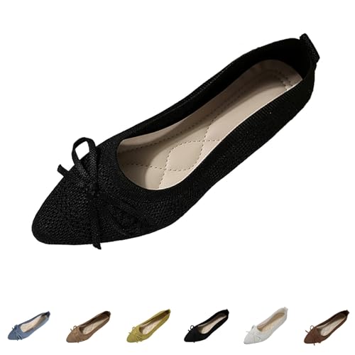 Walkingschuhe Damen Leicht Slip On Sommerschuhe Knit Kleid Schuhe Spitzer Zehenbereich Ballerina Stricken Halbschuhe Atmungsaktiv Freizeitschuhe Bequem Turnschuhe Outdoor Walking Shoes von Generic