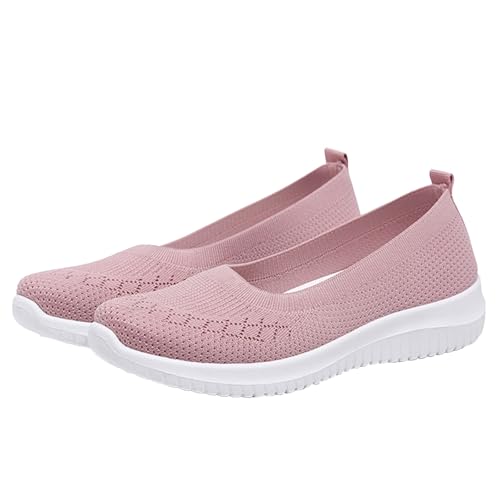 Walkingschuhe Damen Leicht - Sneaker Ohne Schnürung Sommer Slip-On Turnschuhe Mesh Atmungsaktiv Sportschuhe Leicht Bequem Arbeitsschuhe Plateau Einzelne Schuhe rutschfest Freizeischuhe1 von Generic
