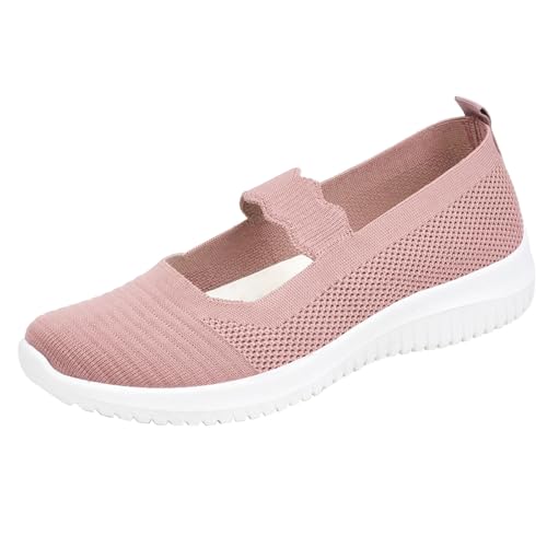Walkingschuhe Damen Mesh Walking Hohe Runde Zehe Stricken Elegant rutschfest Walkingschuhe Joggingschuhe Leicht Fitnessschuhe Straßenlaufschuhe Lightweight Fitnessschuhe von Generic