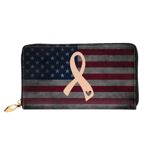 Wallet Bewusstsein Für Gebärmutterkrebs Leder Geldbörse Niedliche Reißverschluss Geldbörse Vintage Design Kartenetui Für Frauen, Mädchen, Mutter von Generic