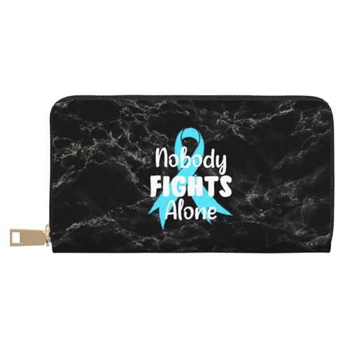 Wallet Niemand Kämpft Allein – Bewusstsein Für Prostatakrebs Leder Geldbörse Nette Handtaschen Vintage Design Tragbare Brieftasche Für Freundin, Mädchen, Mutter von Generic