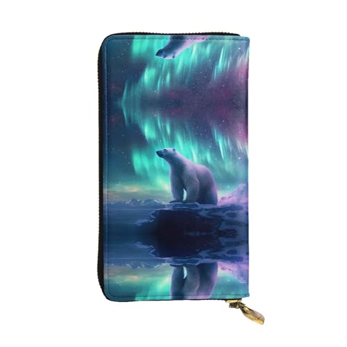 Wallet Nordlicht Eisbär Druck Handtaschen Vintage Design Geldbeute Vintage Portemonnaie Für Freundin, Mädchen, Mutter von Generic