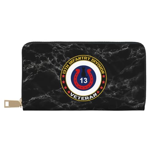 Wallet Veteran Der 13. Infanteriedivision Der Us-Armee Leder Geldbörse Retro Geldtasche Printmotiv Handtaschen Für Mädchen, Freund, Frauen von Generic