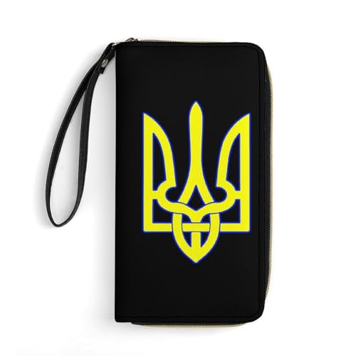 Wallet Wappen Der Ukraine Leder Geldbörse Tragbare Geldbeute Nette Geldtasche Für Freundin, Tochter, Mädchen von Generic
