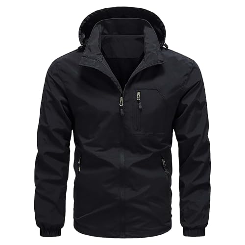Wander Regenjacke Herren Test Regenjacke Test Herren Marken Hoodies Herren Winter Anorak Herren Wasserdicht Anzugjacke Schwarz Teddy Fleece Jacke Herren Jacke Fahrradfahren Regenjacke Herren Wandern von Generic