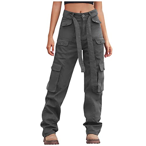 Wanderhose Damen, Hosen Damen Baggy Damen Jumpsuit Warm Damen Jogginhose Boyfriend Style Sweatpants Für Freizeit Sport Und Fitness Hosen Damen Stretch(Grau-1,S) von Generic