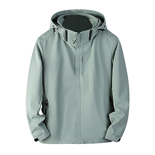 Wanderjacken, Regenschutz, Mantel mit Kapuze, Softshell, gefüttert, Fleece, winddicht, wasserdicht, Jacke, Design, Jacken, wasserdicht, für Damen, Skijacke, Bergjacke, grün, 52 von Generic