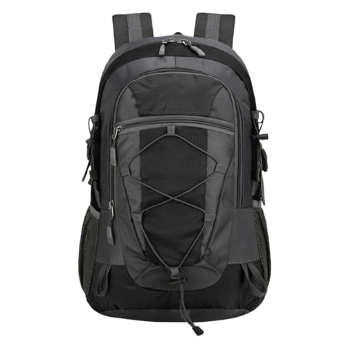Wanderrucksack für Herren Damen, 30L Groß Wasserdichte Atmungsaktiv Reiserucksack mit Reflexstreifen für Outdoor Wandern Uni Schule Studium Arbeit Camping Radfahren Klettern Reisen (Schwarz) von Generic