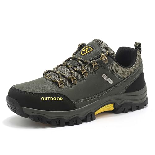 Wanderschuhe Herren Wasserdicht Leichte Outdoor Trekkingschuhe Knochel Bergschuhe rutschfeste Schuhe Herren Sneaker Sportschuhe für Camping, Wandern (Army Green, 39) von Generic