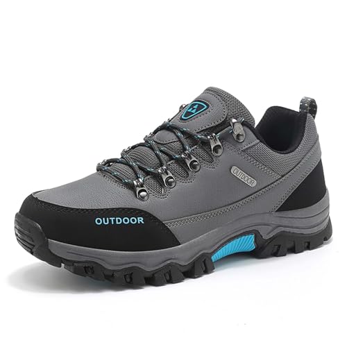 Wanderschuhe Herren Wasserdicht Leichte Outdoor Trekkingschuhe Knochel Bergschuhe rutschfeste Schuhe Herren Sneaker Sportschuhe für Camping, Wandern (Grey, 39) von Generic