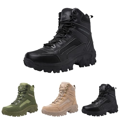 Wanderstiefel Herren Leicht - Winterschuhe Hoch Kampfstiefel Outdoor Militärstiefel Männer Wanderschuhe Arbeitsstiefel Schnürsenkel Herrenstiefel Trekking Hikingschuhe Walkingschuhe von Generic