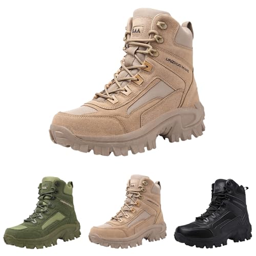 Wanderstiefel Herren Leicht - Winterschuhe Hoch Kampfstiefel Outdoor Militärstiefel Männer Wanderschuhe Arbeitsstiefel Schnürsenkel Herrenstiefel Trekking Hikingschuhe Walkingschuhe von Generic
