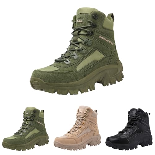 Wanderstiefel Herren Leicht - Winterschuhe Hoch Kampfstiefel Outdoor Militärstiefel Männer Wanderschuhe Arbeitsstiefel Schnürsenkel Herrenstiefel Trekking Hikingschuhe Walkingschuhe von Generic