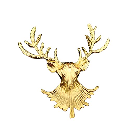 Wapiti-Kopf für Weihnachten, Retro-Brosche, modisch, hohe Qualität, Strass, Weihnachtsbrosche, Anhänger, Schal, Schnalle, doppelter Verwendungszweck, 1 Stück von Generic