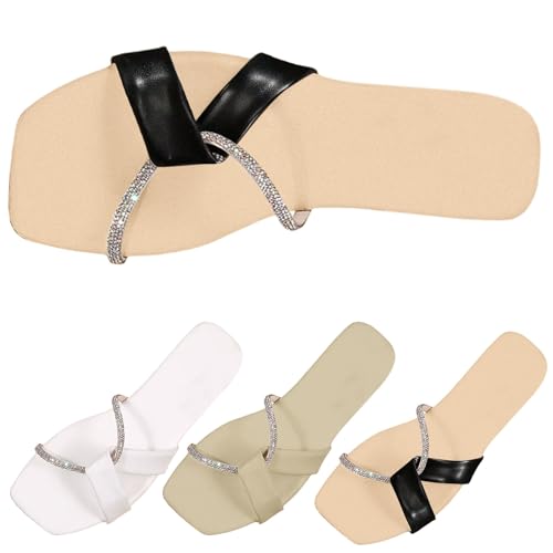 Warehouse Deal Flache Sandalen Leichte Glitzer -Strass Hausschuhe Sommer Schlupfschuhe Loafer Bequeme Freizeit Peep Toe Schuhe Elegant Schlappen Breite Füße Casual Plateau Slippers Pumps Warehouse Deal Flache Sandalen Leichte Glitzer -Strass Hausschuhe Sommer Schlupfschuhe Loafer Bequeme Freizeit Peep Toe Schuhe Elegant Schlappen Breite Füße Casual Plateau Slippers Pumps von Generic