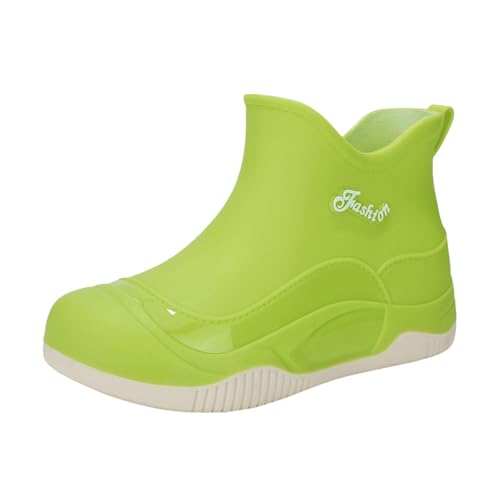 Warehouse Deal Gummistiefel Stiefeletten Damen Halbhohe Boots Gefüttert Regenstiefel Gartenschuhe Gummistiefeletten wasserdichte Leichte Atmungsaktiv rutschfest Schlupfstiefel Bequem von Generic
