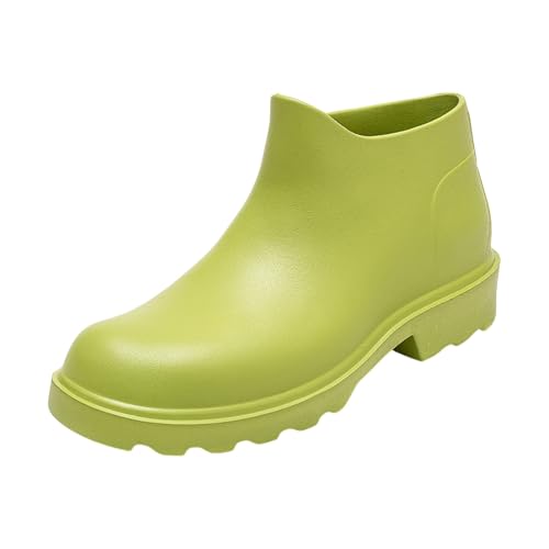 Warehouse Deal Gummistiefel Stiefeletten Damen Halbhohe Boots Gefüttert Regenstiefel Gartenschuhe Gummistiefeletten Wasserdichte Leichte Atmungsaktiv Rutschfest Schlupfstiefel Bequem von Generic