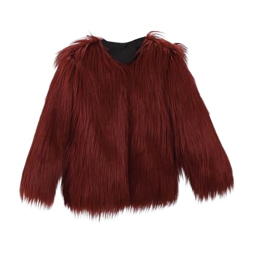 Warehouse deals angebote rückläufer Kunstpelz Mantel Damen Kurz V-Ausschnitt Felljacke Open Front Winterjacke Große Größen Kunstfell Jacke Winter Pelzmantel Warm Plüschmantel Kuschelig von Generic
