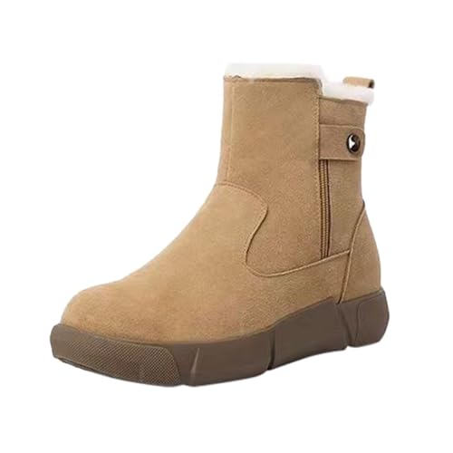 Warm Gefütterte Winterschuhe Unisex Wasserdicht Wanderschuhe Schneestiefel Winter Trekking Winterboots für Herren Damen Schnürsenkel rutschfest Outdoor Wanderstiefel (Brown, 40) von Generic