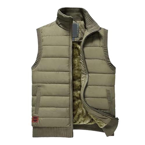 Warm Steppweste Herren Große Größe, Winter Weste Herren Ärmelloses, Thermo Daunenweste mit Stehkragen Casual Winterweste Locker Sportweste Bequeme Übergangsweste Winddicht Wasserdicht Outdoorweste von Generic