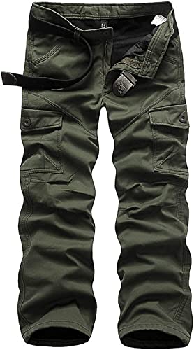 Warme Mit Fleece Gefütterte Cargohose Einfacher Stil Für Herren Militär Camouflage Kampfarbeitshose Leichte Lange Herrenhose Für Den Frühling Und Herbst (Color : COLOR4, Einheitsgröße : 34W) von Generic