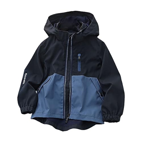 Warmer Wintermantel für Kinder Gespleißter Hardshell-Reißverschluss für Jungen, atmungsaktiver Outdoor-Kindermantel für 3 bis 9 Jahre (Blue, 5-6 Years) von Generic