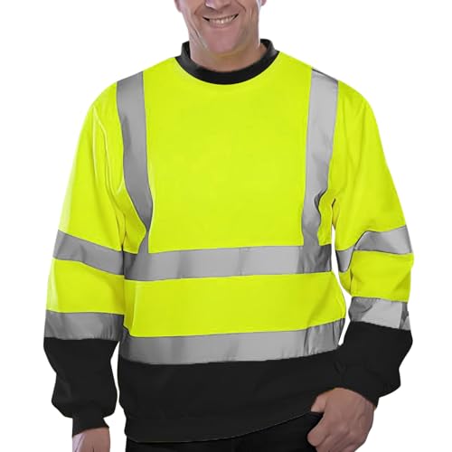 Warnschutz Pullover Herren Fleece Warnschutzshirt Winter Warm Langarm Warnshirt sicherheits Tshirt Warnschutz Arbeitskleidung Baustelle warn Shirt 5 Farben Langarmshirt warn t Shirts Herren von Generic