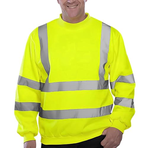 Warnschutz Pullover Herren Fleece Warnschutzshirt Winter Warm Langarm Warnshirt sicherheits Tshirt Warnschutz Arbeitskleidung Baustelle warn Shirt 5 Farben Langarmshirt warn t Shirts Herren von Generic