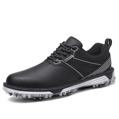 Wasserabweisende Golfschuhe Für Männer Golfer Wanderschuhe Outdoor Männliches Walking Gym Fitness Turnschuhe,Schwarz,47 EU von Generic
