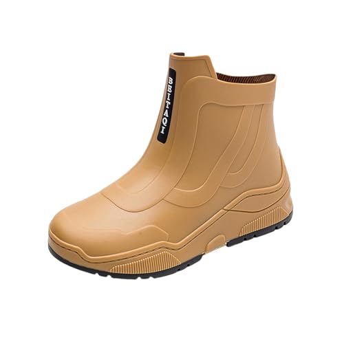 Wasserdicht Regenstiefel Gummischuhe Unisex Eva Outdoor Arbeitsschuhe Halbhoch Unisex Spaziergang Mit Dem Hund Gummistiefeletten Leicht Halbhoch Ankle Chelsea Schwarz Reitstiefel von Generic