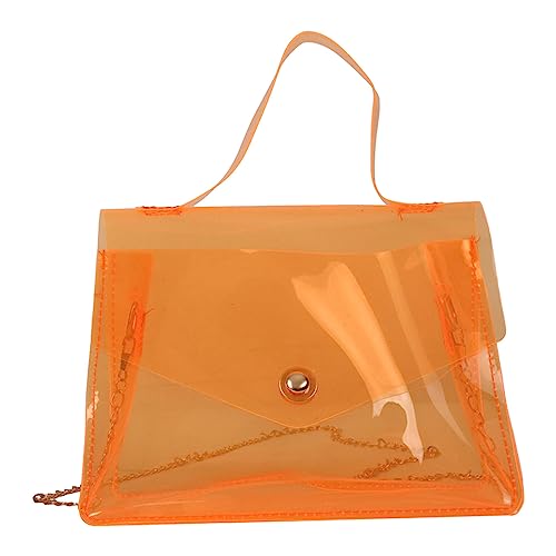 Wasserdichte Crossbody Tasche Frauen Umhängetasche Mode Muster Solide Transparente Schnalle Einfache Und Leichte Umhängetasche (Orange, One Size) von Generic