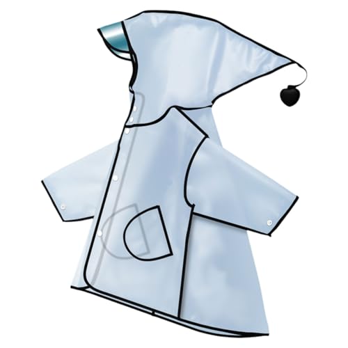 Wasserdichte Regenponcho Transparent Kinder Mädchen Junge Regenjacke Winddicht Dinosaurier Regenmantel Durchsichtig mit Knopfleiste Leicht Regenkleidung Outdoor (Black, 7-8 Years) von Generic