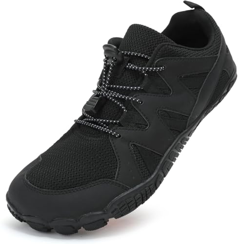 Wasserschuhe für Damen Herren, Schnelltrocknende Barfuß Trail Running Schuhe, Minimalistische Schwimm Sneaker für Tauchen, Surfen, Aquafitness, Pool, Strandlauf, Yoga,Schwarz,39 EU von Generic