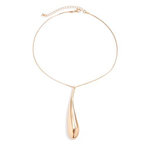 Wassertropfen Anhänger Halskette Mode Trend Geometrisches Metall Schlüsselbein Kette Damen Halskette Schmuck (A) von Generic