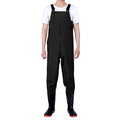 Wathose Herren Wasserdicht Neopren Anglerhose Damen Wasserdicht Mit Stiefel Regenlatzhose Lang Outdoorhose Atmungsaktiv Regenhosen Winddichte Arbeitshose Watstiefel Hose Gummistiefel von Generic