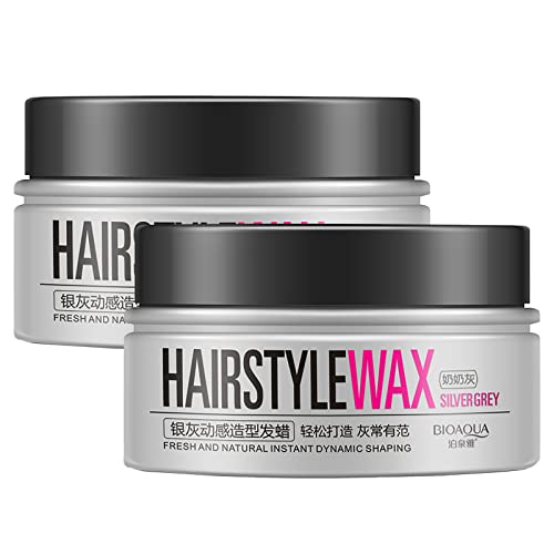Generic Wax Instant Hair Temporary Silver Gray Color Wax Silver Gray Hair Care Sprüh Conditioner Haar (white, A) von Generic
