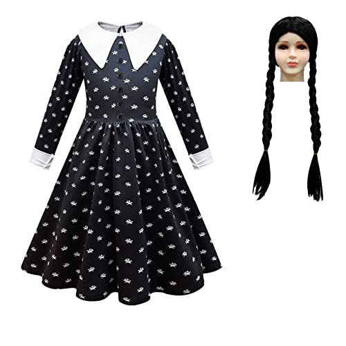 Wednesday Family Thing Costume Dress/Wig/Bag for Cosplay Party Decorations,2 piece set,130cm von Generic